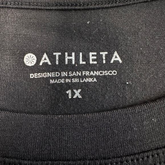 Athleta Tank Top Womens Black 1X Plus Round Neck Sleeveless Gym Active Workout - Picture 3 of 5